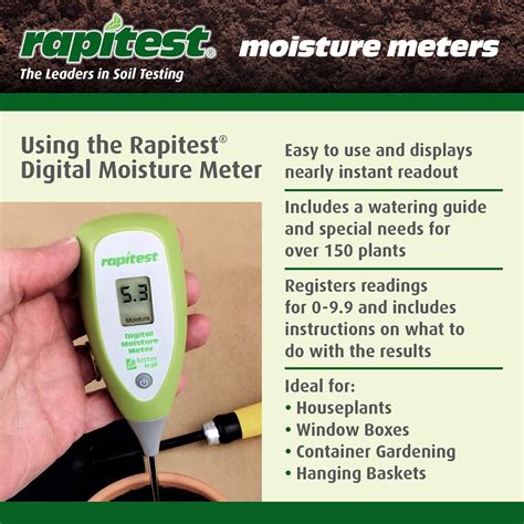 moisture meter chart for houseplants|rapitest digital moisture meter chart.